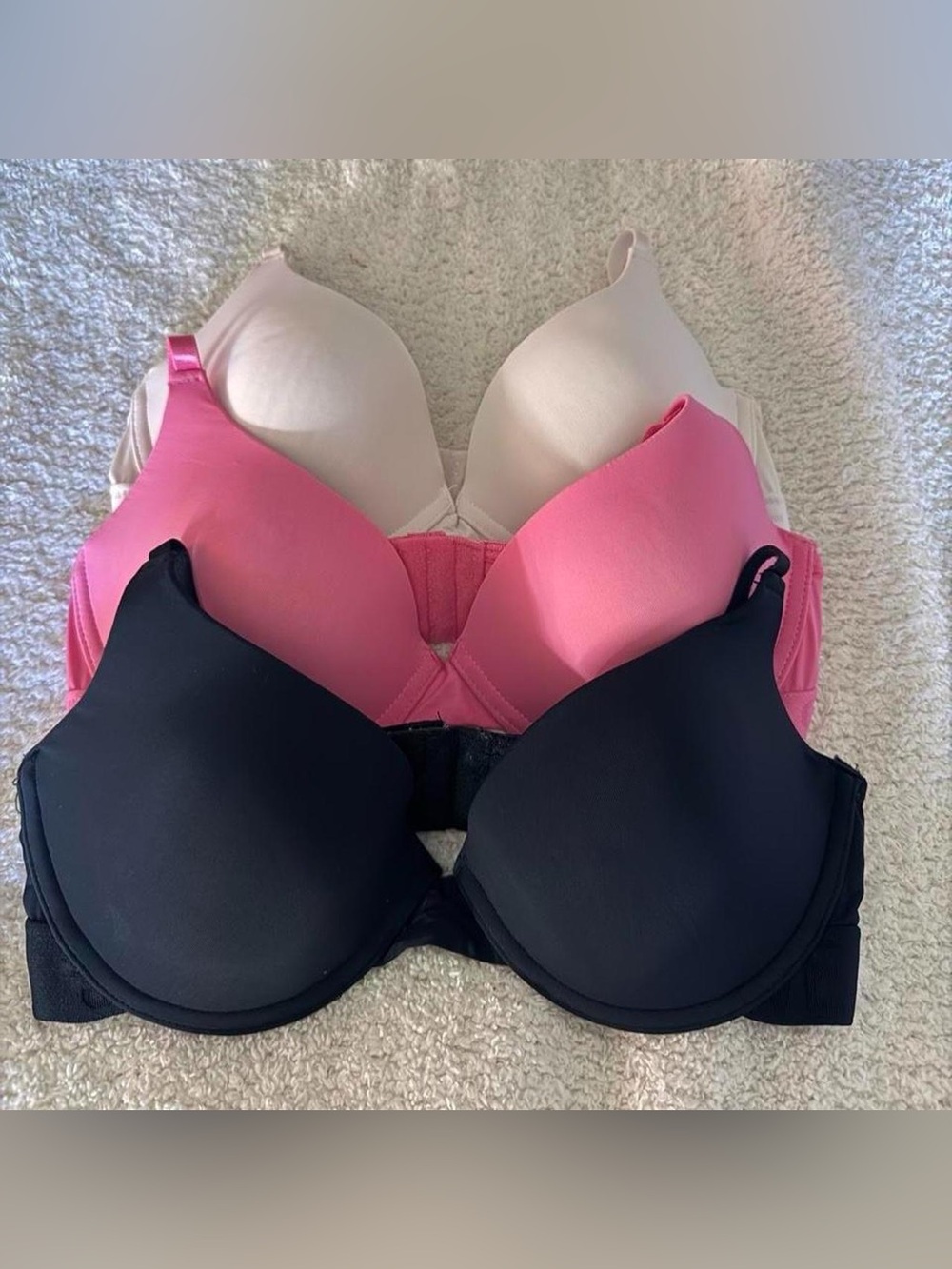 Steve Madden 3-Pack Contour Bras in Black, Pink, Cream